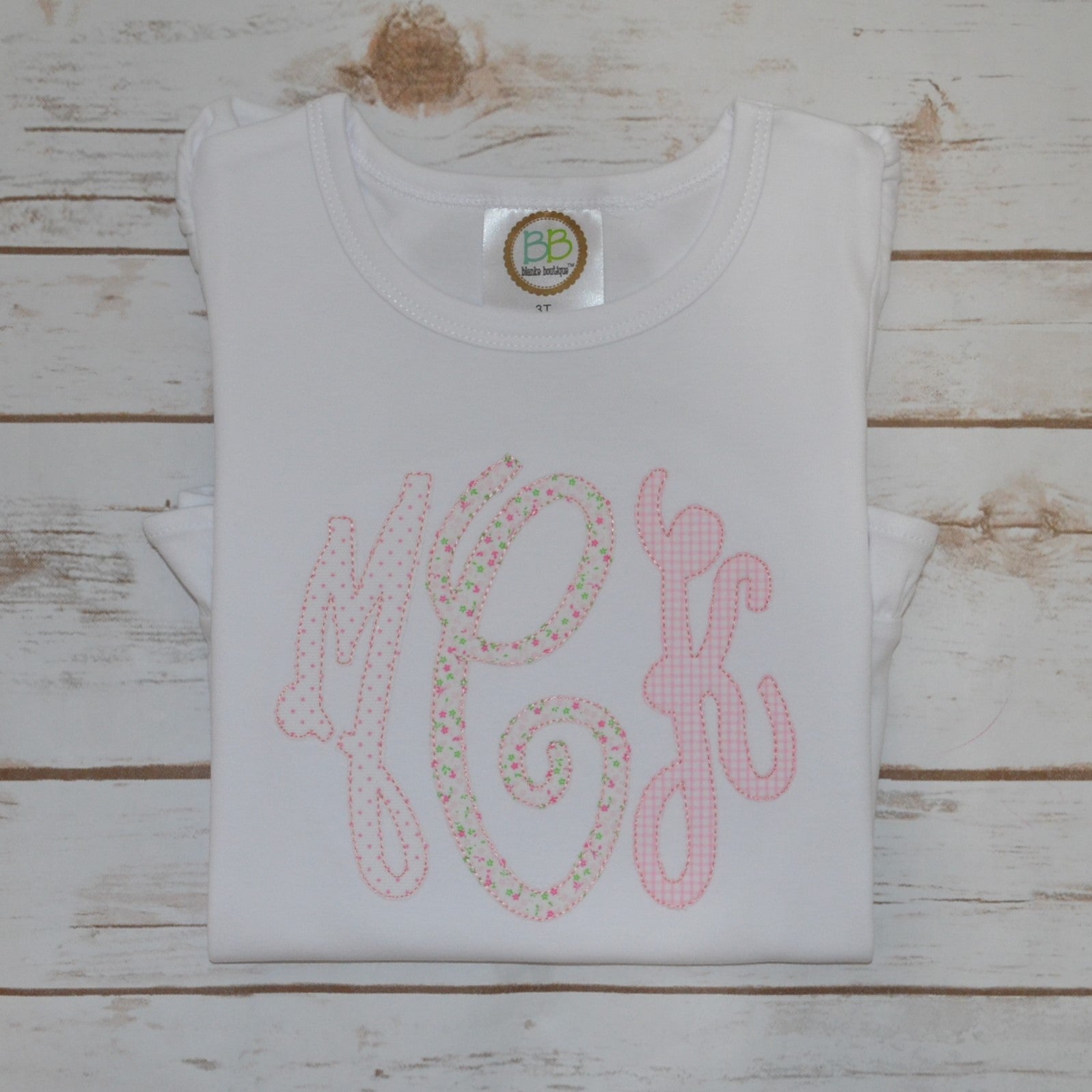 Girl's Monogram Applique Shirt – Ella and Evelynn's