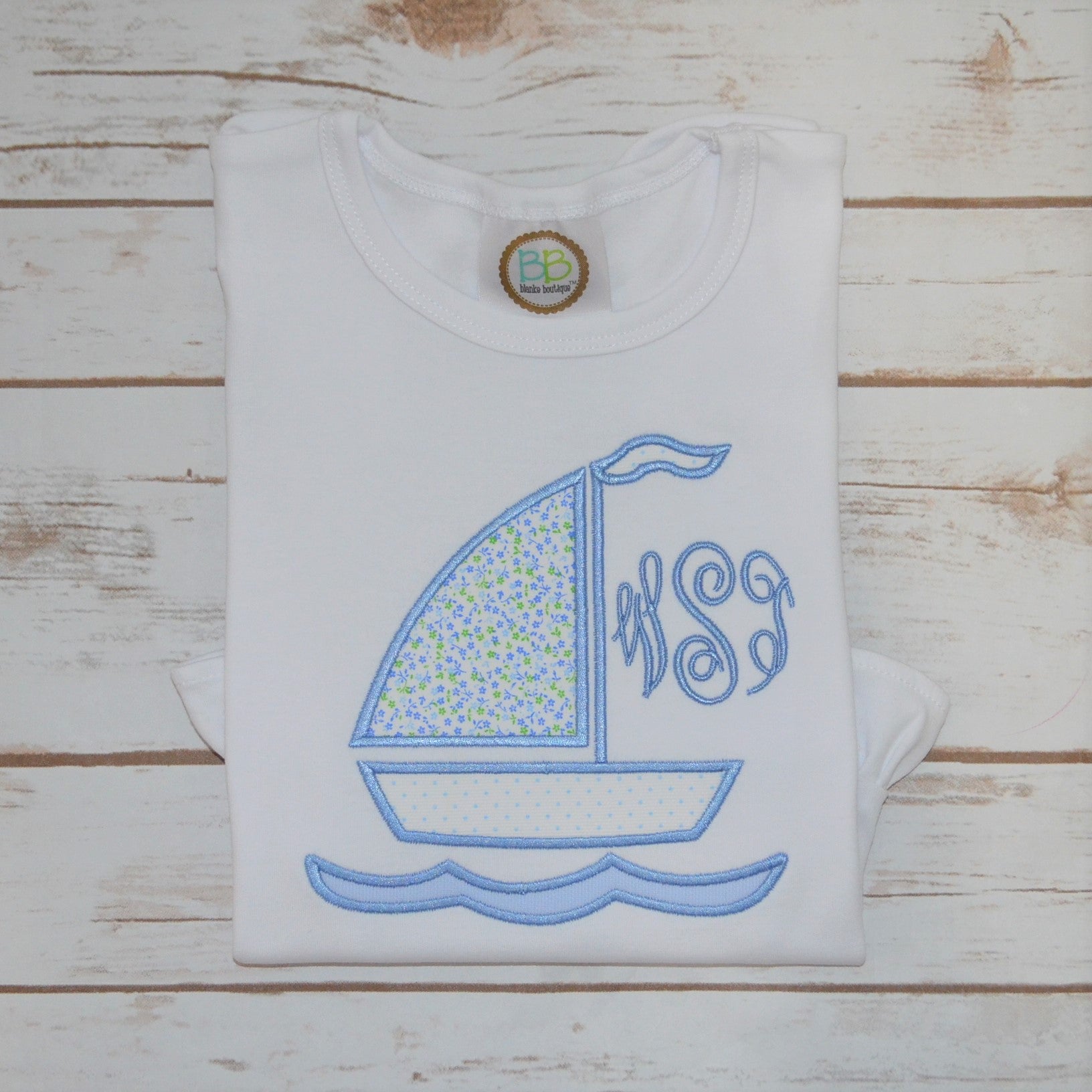 Girl's Monogram Sailboat Shirt