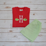 Boy's Initial Golf Green Shirt
