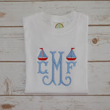 Boy's Sailboat Monogram Shirt