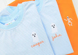 Light Blue Stripe L/S Mini Design Tees