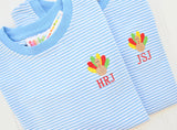 Cornflower Blue Stripe L/S Mini Design Tees