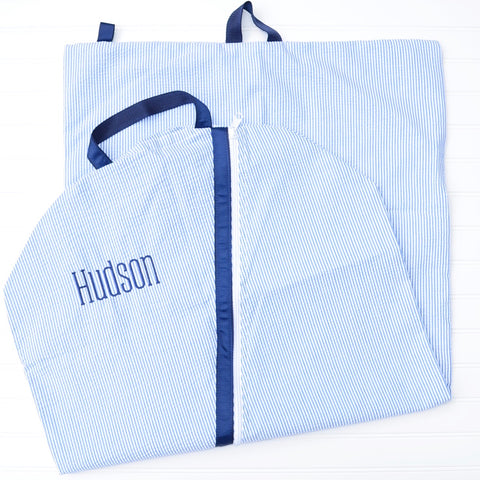 Seersucker Hanging Garment Bag