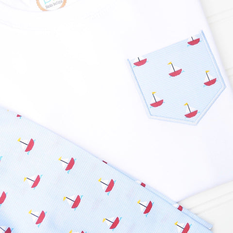 Boys Sailboat Pocket Tee