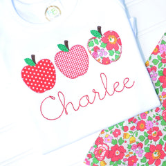 Girls Apple Trio Appliqué Shirt