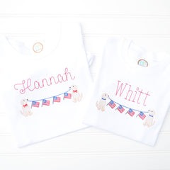 Girls Patriotic Puppy Shirt